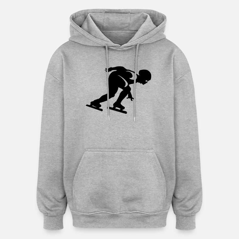 shorttrack - Sweat à capuche oversize unisexe - gris chiné