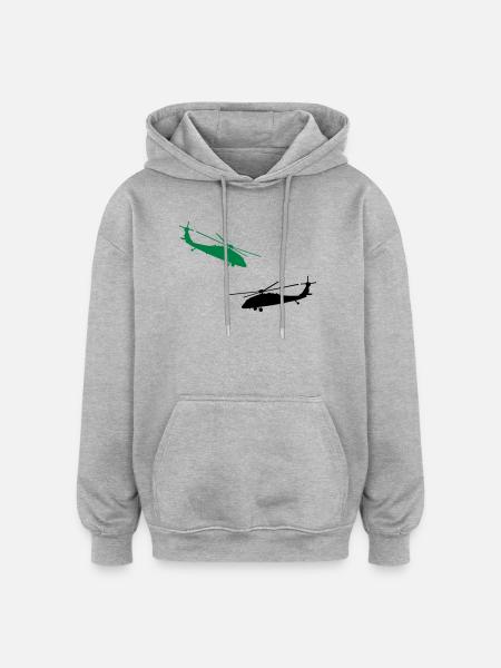 helicopter - Oversized Unisex Hoodie - heather grey