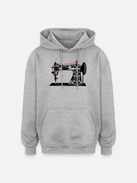 An antique sewing machine - Oversized Unisex Hoodie - heather grey