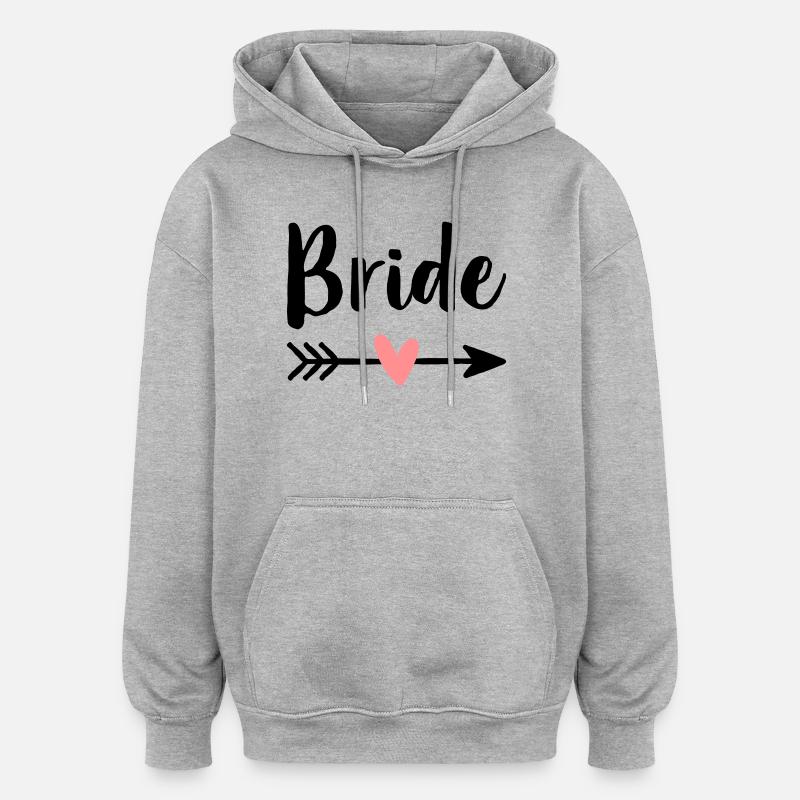 Bride Amor Pfeil Junggesellenabschied Geschenk - Oversized Unisex Hoodie - Grau meliert