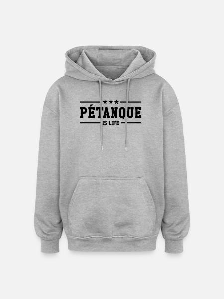 Petanque is life - Oversized Unisex Hoodie - heather grey