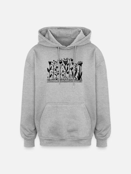 Garden t-shirt - Oversized Unisex Hoodie - heather grey
