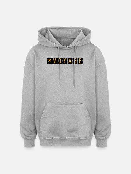 Voyage - Sweat à capuche oversize unisexe - gris chiné