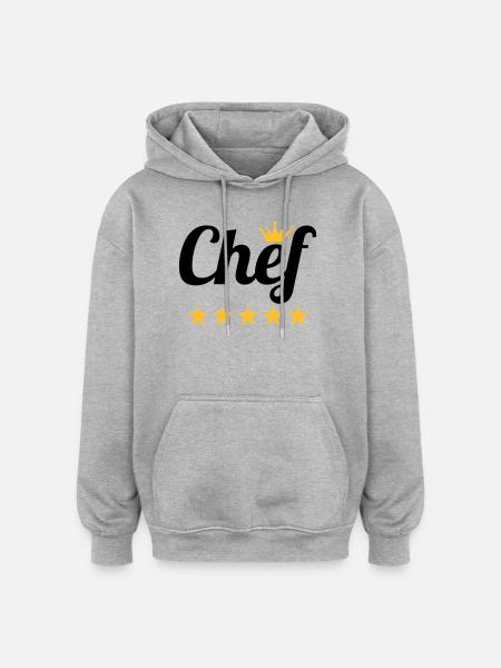 Chef - Sweat à capuche oversize unisexe - gris chiné