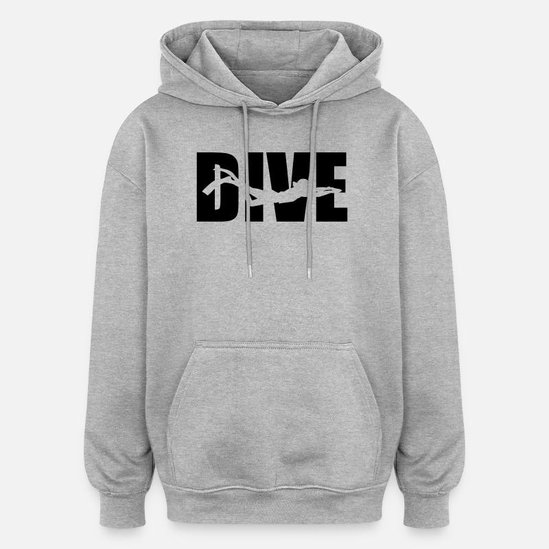 Dive - Oversized Unisex Hoodie - heather grey