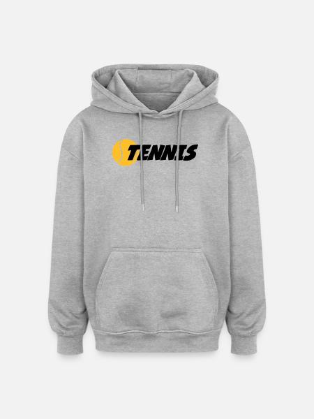 Tennis - Sweat à capuche oversize unisexe - gris chiné