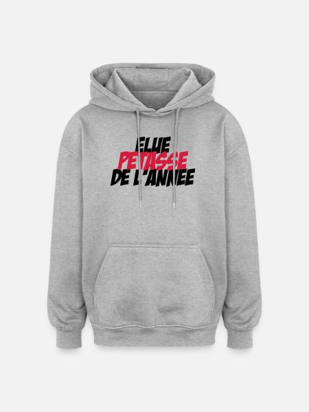 Elu Pétasse de l'année ! - Sweat à capuche oversize unisexe - gris chiné