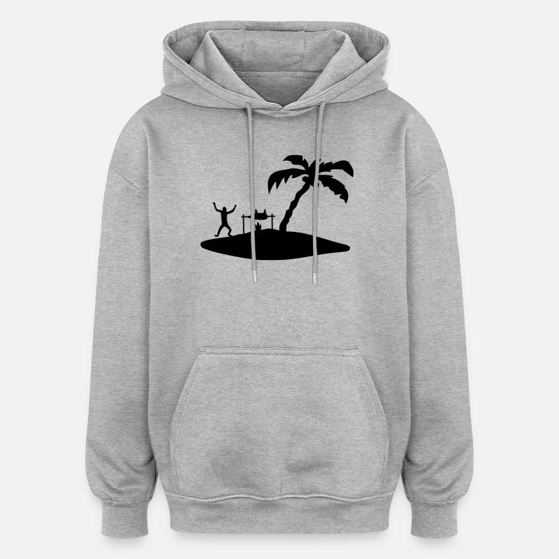 barbecue - Sweat à capuche oversize unisexe - gris chiné