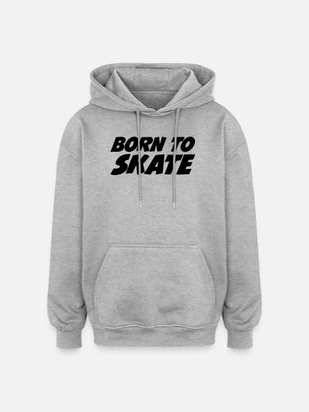 Born to Skate - Oversized Unisex Hoodie - heather grey