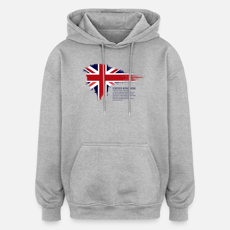 Brushstroke Union Jack Flag - Oversized Unisex Hoodie - heather grey