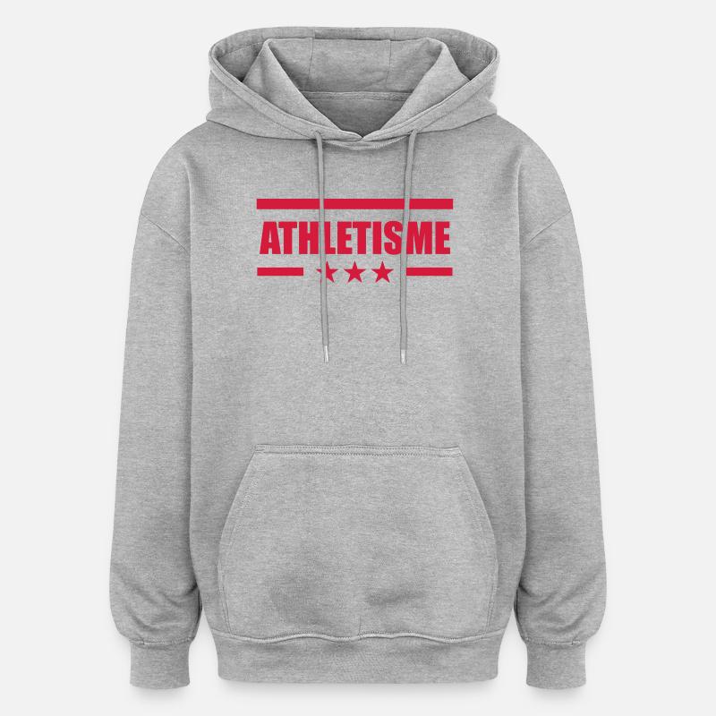 Athlétisme - Sweat à capuche oversize unisexe - gris chiné