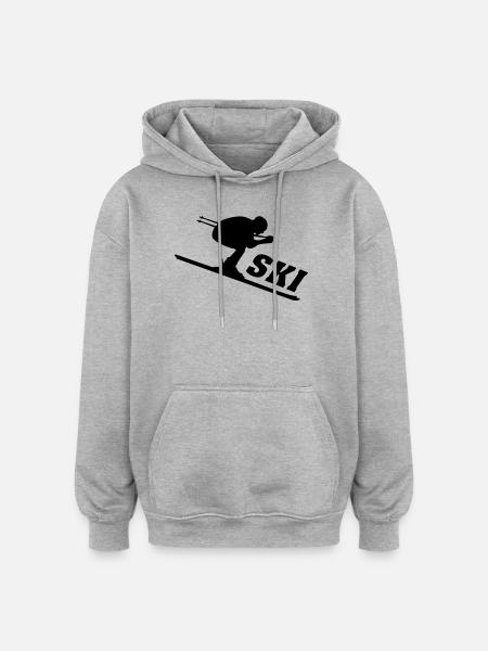 Skirenner - Oversized Unisex Hoodie - Grau meliert