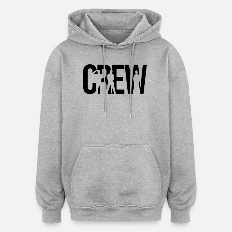 crew - Sweat à capuche oversize unisexe - gris chiné