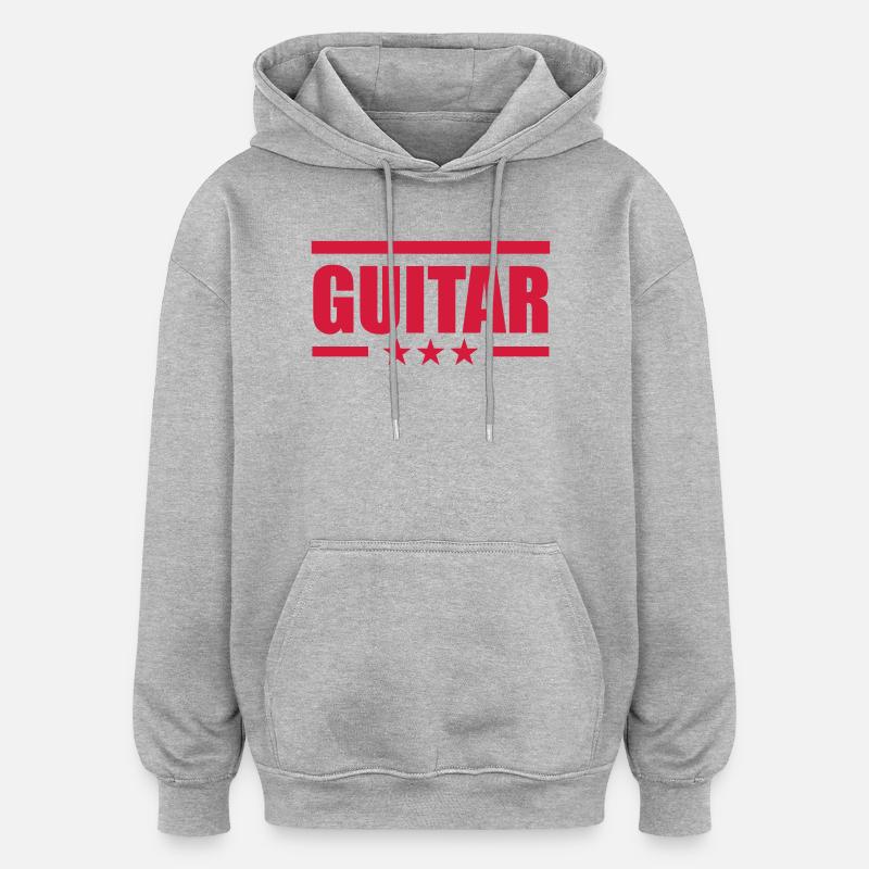 Guitar - Sweat à capuche oversize unisexe - gris chiné
