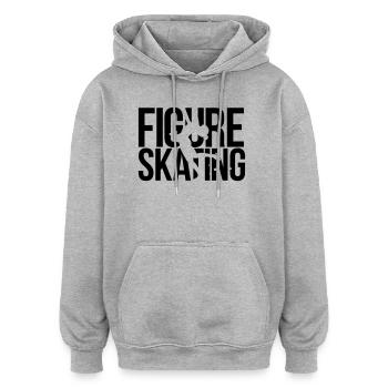 Eiskunstlauf - Oversized Unisex Hoodie - Grau meliert - Vorne - Noah (186cm)
