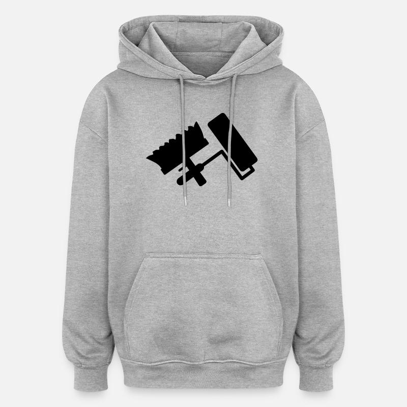 la couleur - Sweat à capuche oversize unisexe - gris chiné