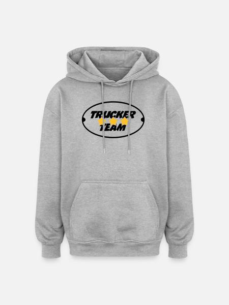 Trucker Team - Sweat à capuche oversize unisexe - gris chiné