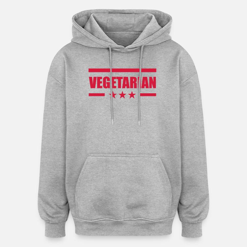 Vegetarian - Sweat à capuche oversize unisexe - gris chiné