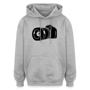 photographie - Sweat à capuche oversize unisexe - gris chiné - Devant - Noah (186cm)