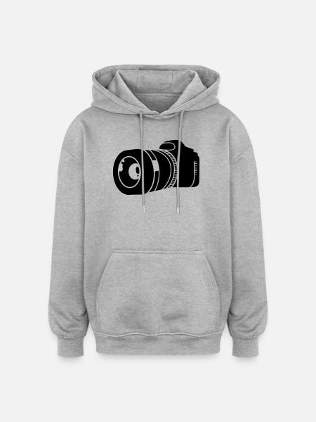 fotografie - Oversized Unisex Hoodie - Grau meliert