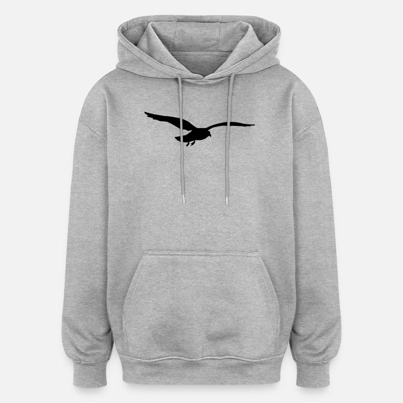 fliegende möwe vogel strand - Oversized Unisex Hoodie - Grau meliert