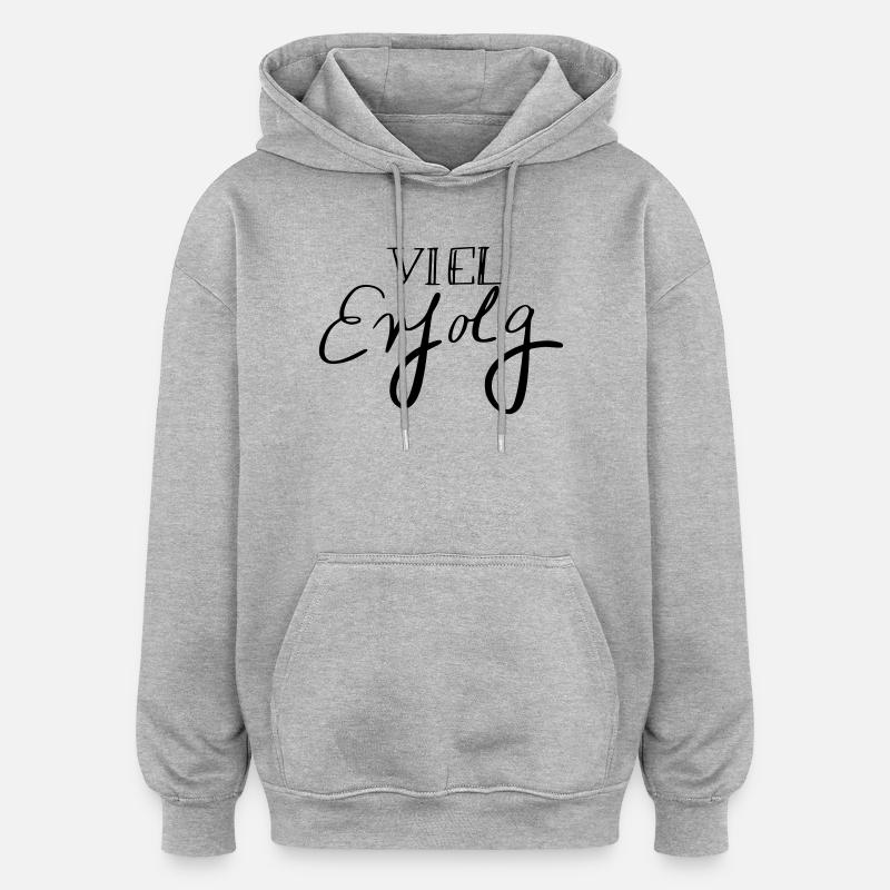 Viel Erfolg - Sweat à capuche oversize unisexe - gris chiné
