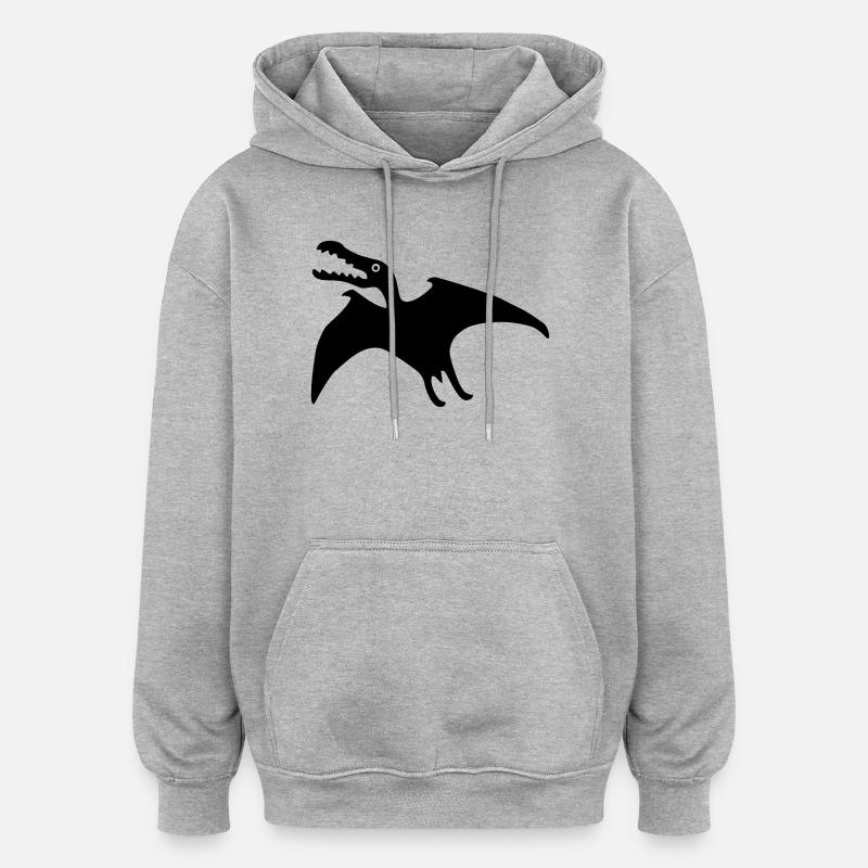 flugsaurier dinosaurier fliegen - Oversized Unisex Hoodie - Grau meliert