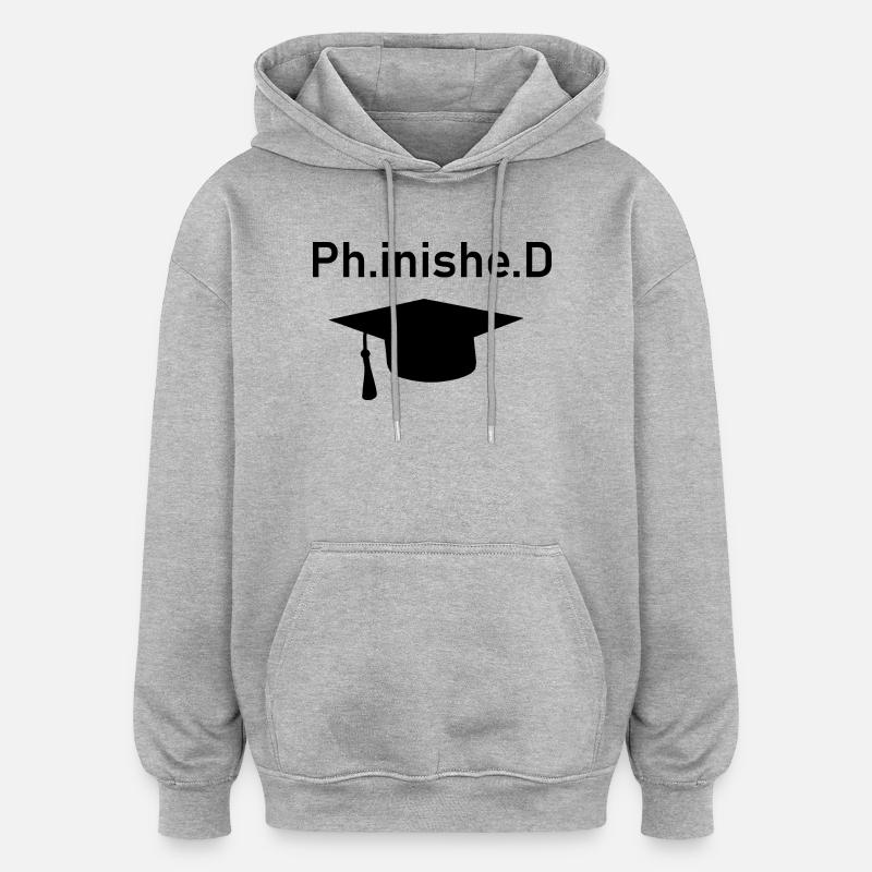 PhD Phinished - Sweat à capuche oversize unisexe - gris chiné