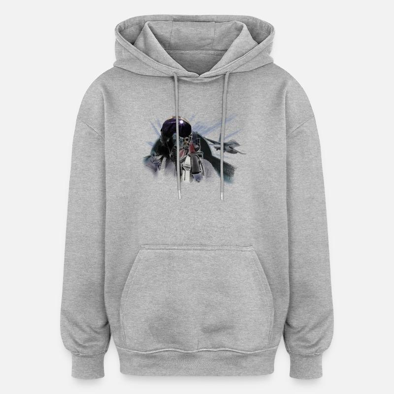 Fighter pilot - Sweat à capuche oversize unisexe - gris chiné