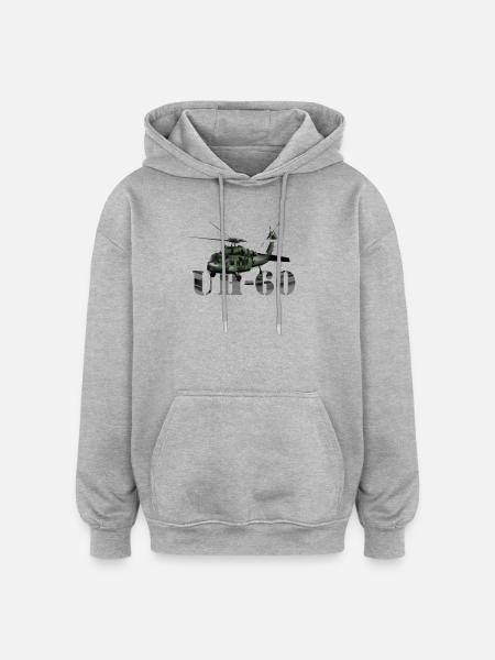 helicopter UH-60 - Oversized Unisex Hoodie - heather grey