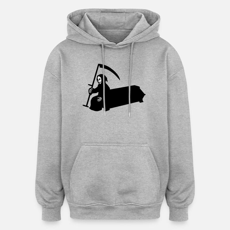 sarg sense halloween - Oversized Unisex Hoodie - Grau meliert
