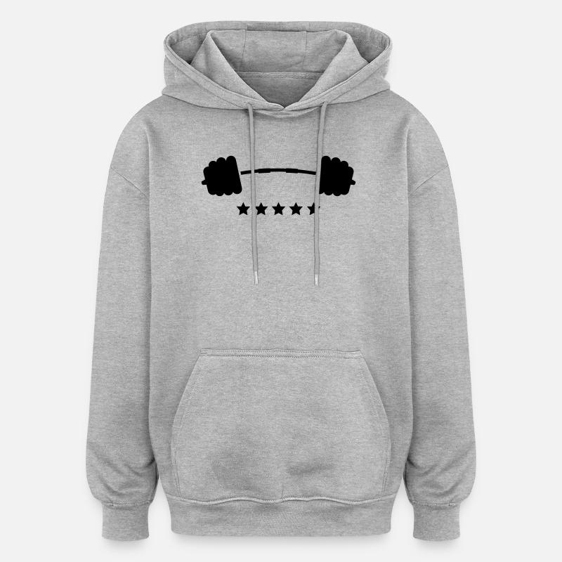 poids - Sweat à capuche oversize unisexe - gris chiné