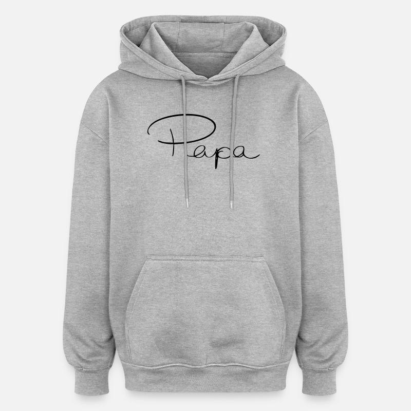 Papa - Oversized Unisex Hoodie - Grau meliert