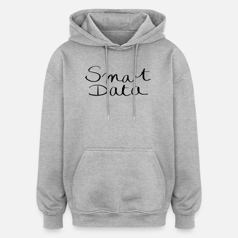 smart data - Sweat à capuche oversize unisexe - gris chiné