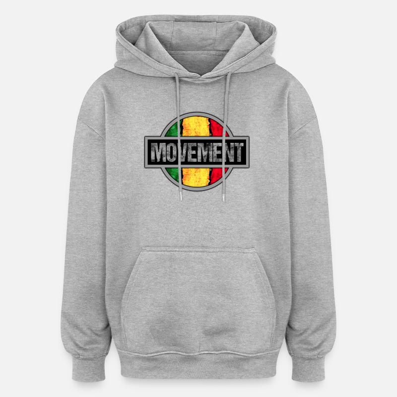 Conception d’icônes de mouvement rastafari - Sweat à capuche oversize unisexe - gris chiné