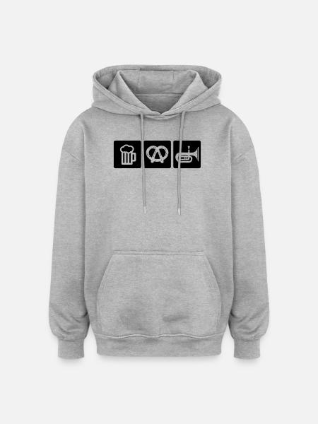 brezel blasmusik - Oversized Unisex Hoodie - Grau meliert