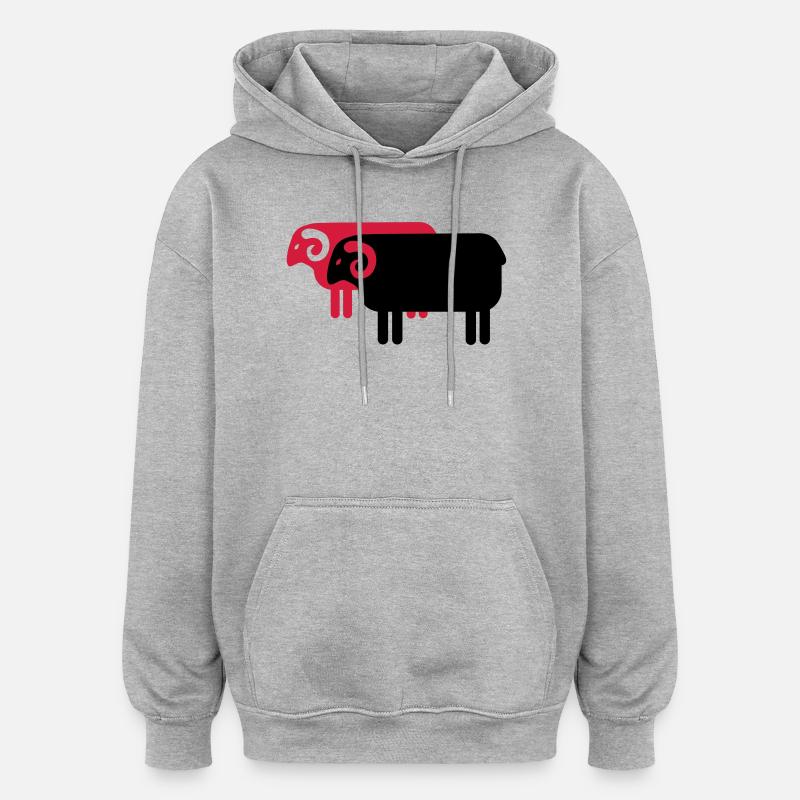 Heidschnucken Lüneburger Heide - Oversized Unisex Hoodie - Grau meliert