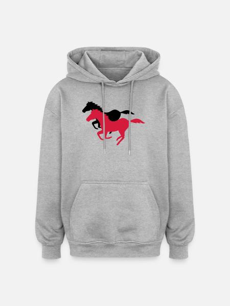 horse - Oversized Unisex Hoodie - heather grey