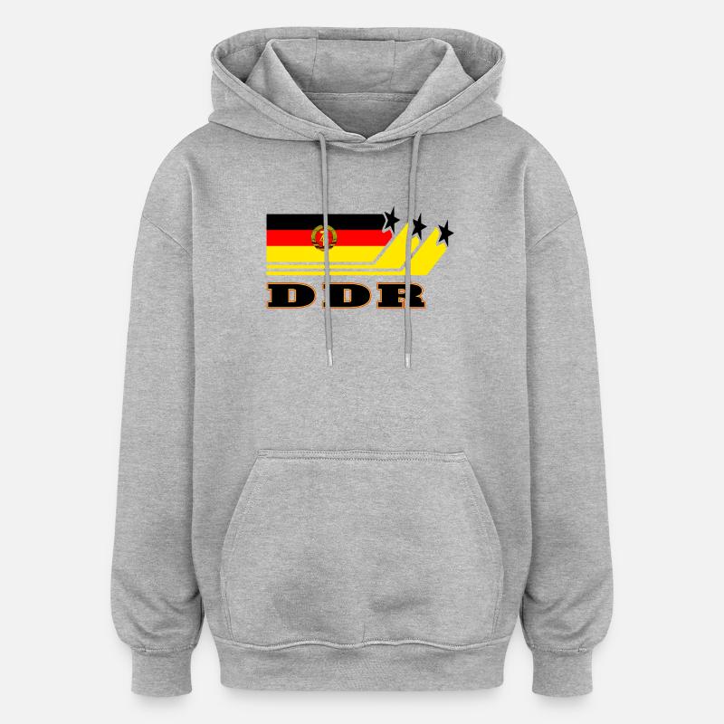DDR Flaggen Design / Geschenk - Oversized Unisex Hoodie - Grau meliert