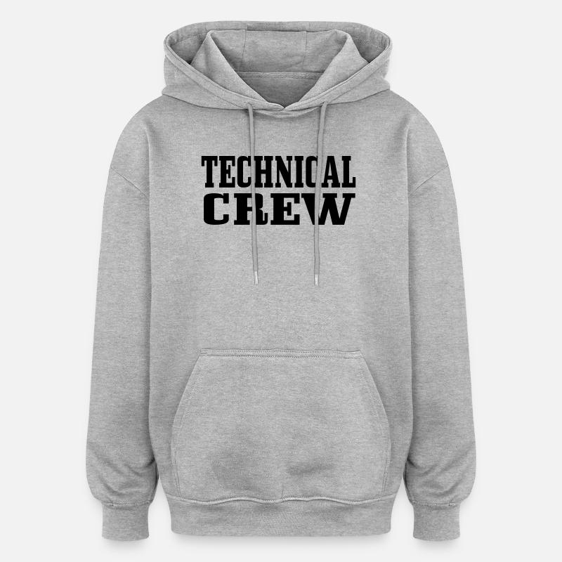 Technische Crew 1 - Oversized Unisex Hoodie - Grau meliert