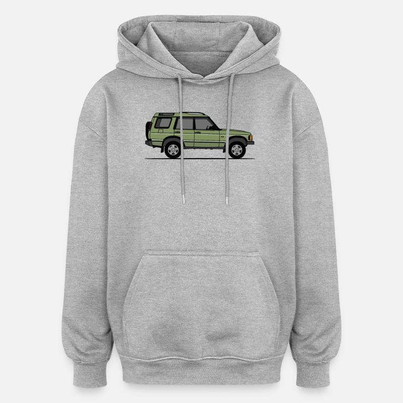 Entdeckung 2 Grün - Oversized Unisex Hoodie - Grau meliert