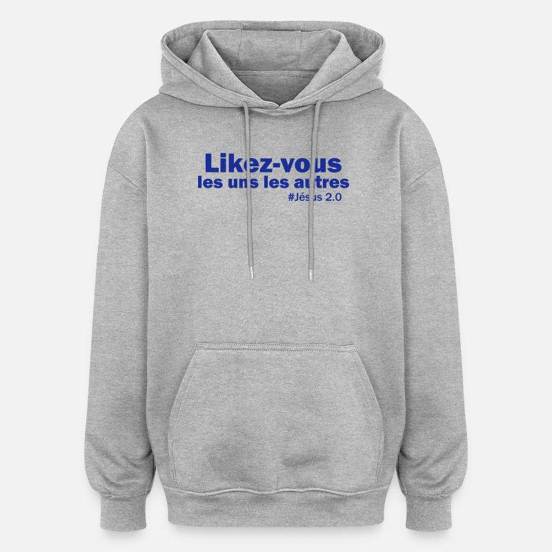 Likez-vous - Sweat à capuche oversize unisexe - gris chiné