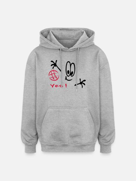 Handball, Comic, Sport - Oversized Unisex Hoodie - Grau meliert