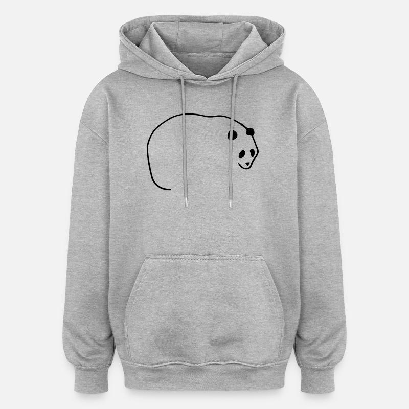 Lignes Panda - Sweat à capuche oversize unisexe - gris chiné