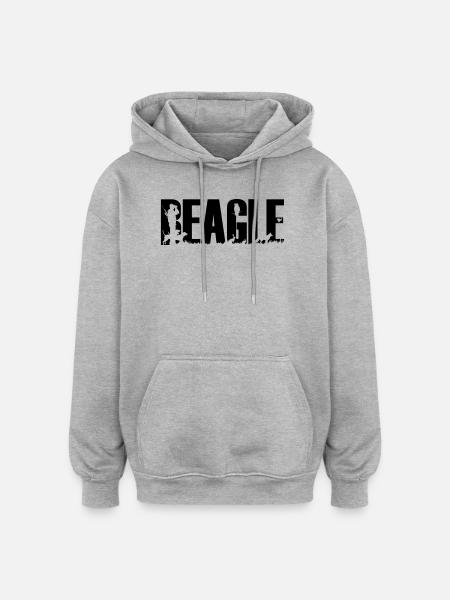 Hound Beagle - Sweat à capuche oversize unisexe - gris chiné