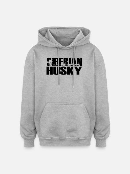Huskies Husky Sibérien - Sweat à capuche oversize unisexe - gris chiné
