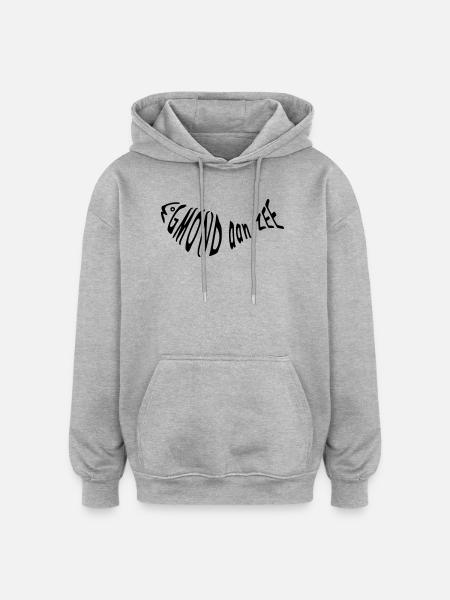 egmond aan zee - Sweat à capuche oversize unisexe - gris chiné
