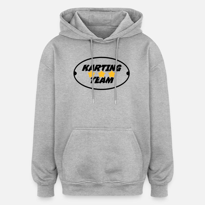 Karting / Kart / Pilote / Voiture - Sweat à capuche oversize unisexe - gris chiné