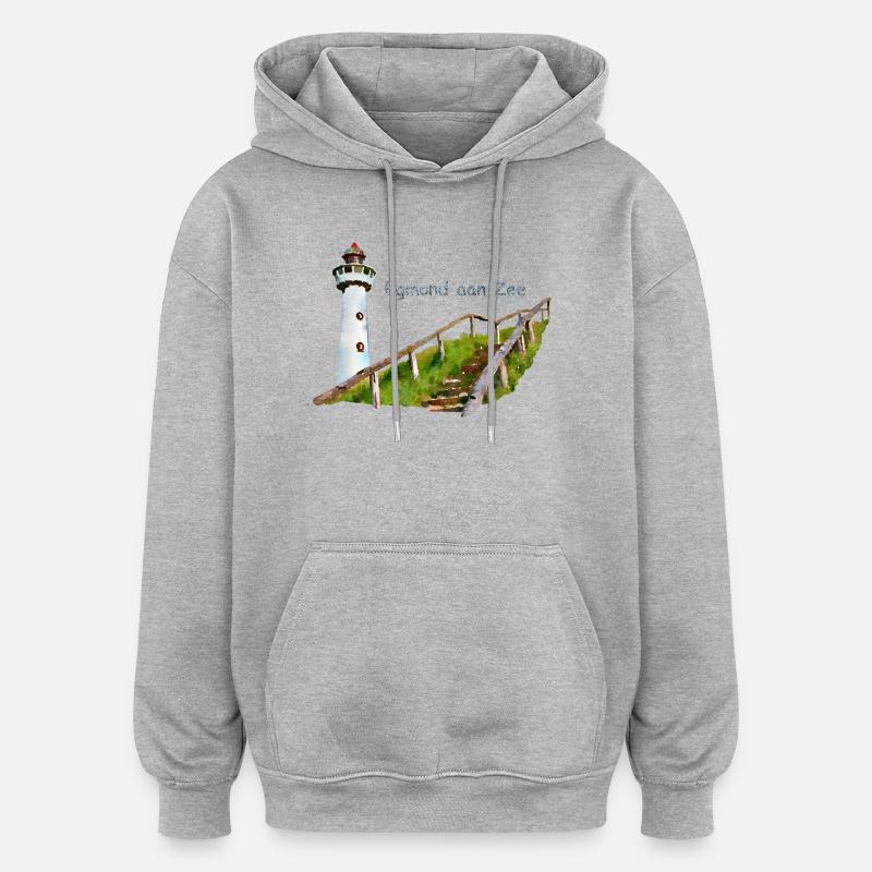 lighthouse - Sweat à capuche oversize unisexe - gris chiné