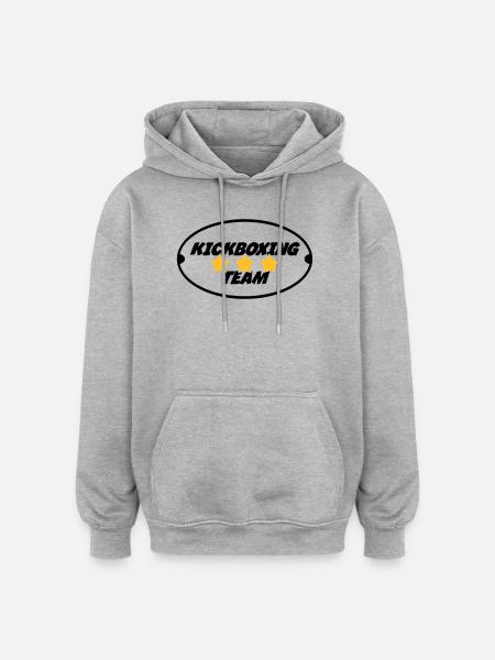 Kickboxing / Kick-Boxeur / Kick Boxing / - Sweat à capuche oversize unisexe - gris chiné